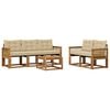 vidaXL Utomhussoffset med kudde 6 pcs Naturlig och Beige