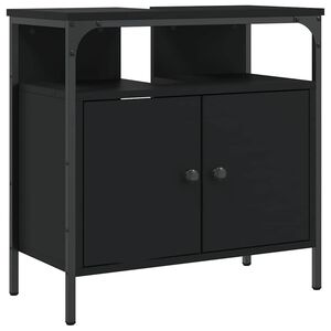 vidaXL Tv&auml;ttst&auml;llssk&aring;p svart 60x30x60 cm konstruerat tr&auml;