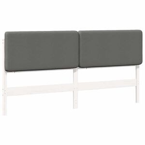 vidaXL Kl&auml;dd s&auml;nggavel Vit och ljusgr&aring; 200 cm Massiv furu
