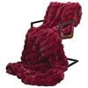 vidaXL Faux Kaninp&auml;ls Filt 4 pcs Bordeaux R&ouml;d 240 x 270 cm Polyester
