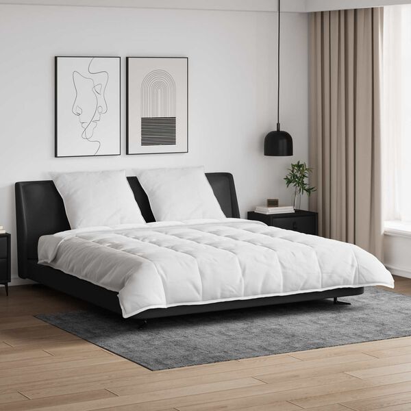 vidaXL T&auml;ckeset med kudde 3 pcs Vit Dunfj&auml;der