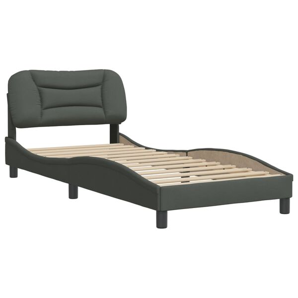 vidaXL Bed Frame without Mattress "Hvar" Dark Grey 80x200 cm Fabric