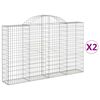 vidaXL Gabioner b&aring;gformade 2 st 200x30x120/140 cm galvaniserat j&auml;rn