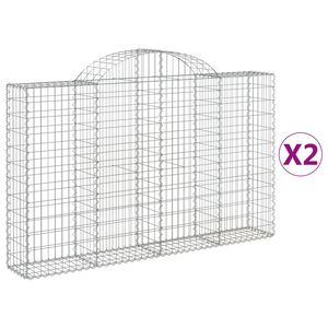 vidaXL Gabioner b&aring;gformade 2 st 200x30x120/140 cm galvaniserat j&auml;rn
