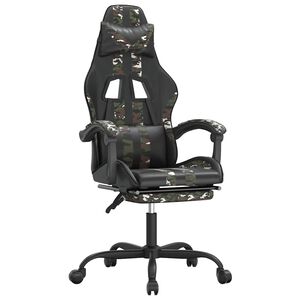 vidaXL Gamingstol med fotst&ouml;d svart och kamouflage konstl&auml;der