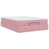 vidaXL Ottoman s&auml;ngram med madrass rosa 140x190 cm sammet