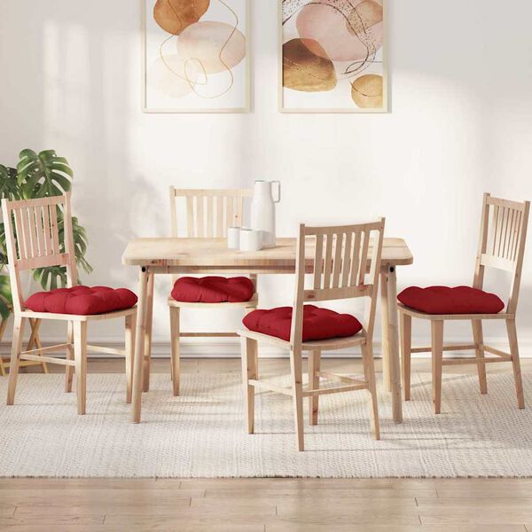 vidaXL Sittkuddar 4 pcs R&ouml;d 40 x 40 x 12 cm tyg