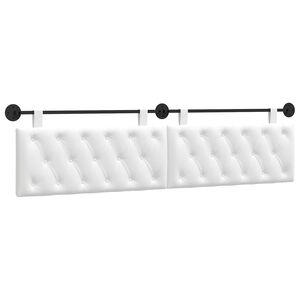 vidaXL H&auml;ngande Huvudgavel V&auml;ggmonterad Vit 210 x 55 x 7 cm tyg