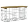 vidaXL Tr&auml;dg&aring;rdsb&auml;nk gabion-design 83x31,5x42 cm impregnerad furu