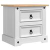 vidaXL S&auml;ngbord med l&aring;da Corona Vit 53 x 39 x 47 cm Massiv furu