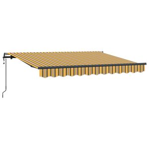 vidaXL Utdragbar markis Gul och Gr&aring; 250 x 200 cm tyg
