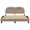 vidaXL Bed Frame "Viana" without Mattress Cappuccino 140x200 cm Faux Leather