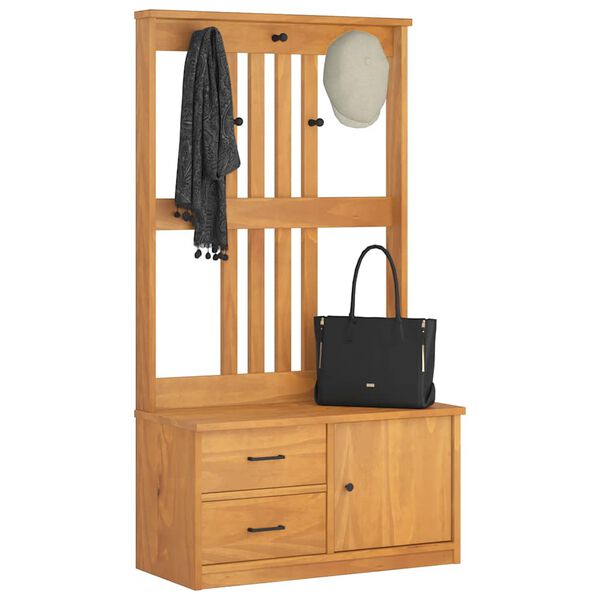 vidaXL Hallträd SANDNES 87x40x159,5cm massiv träfuru