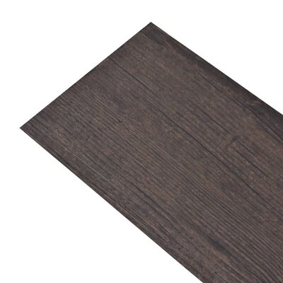 vidaXL Självhäftande PVC-golvplankor 5,02 m² 2 mm mörkbrun