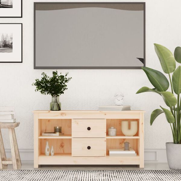 vidaXL Tv-bänk 103x36,5x52 cm massiv furu