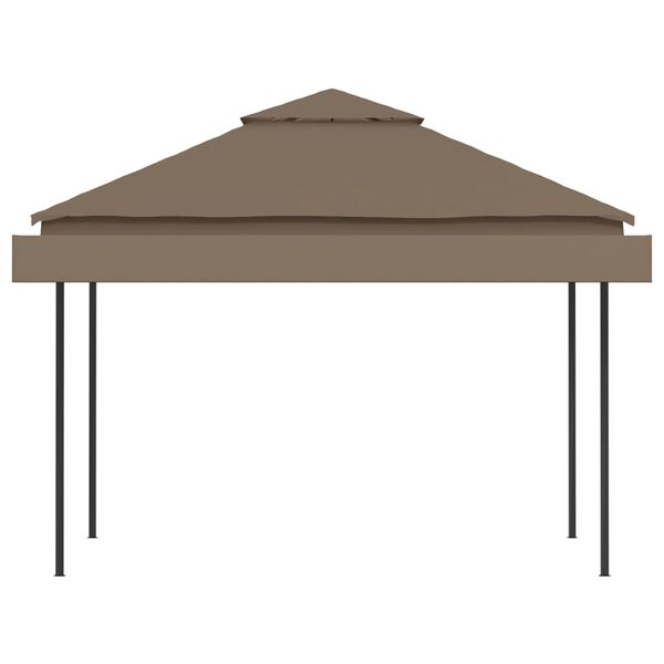 vidaXL Paviljong med förlängda tak 3x3x2,75 m taupe 180 g/m²