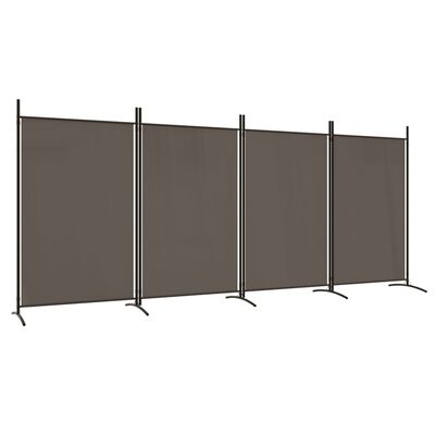vidaXL Rumsavdelare 4 paneler antracit 346x180 cm tyg