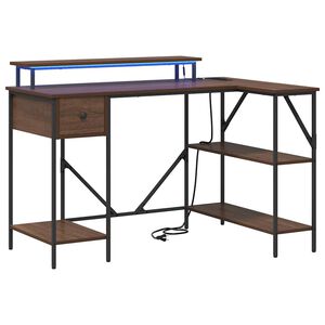 vidaXL Skrivbord Brun Ek 120 x 79 x 86,5 cm Konstruerat tr&auml;