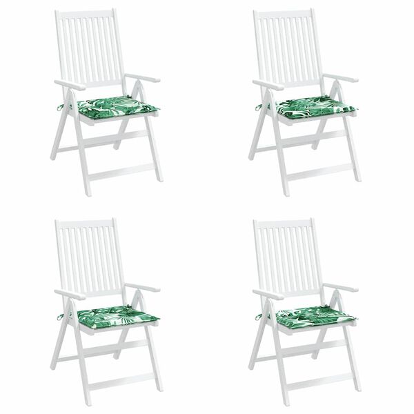 vidaXL Stolkuddar 4 pcs Bladm&ouml;nster 50 x 50 x 4 cm Oxford Tyg