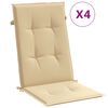 vidaXL Stolsdynor h&ouml;gt ryggst&ouml;d 4 st melerad beige 120x50x4 cm tyg