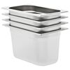 vidaXL Gastronormkantiner 4 st GN 1/4 150 mm rostfritt st&aring;l