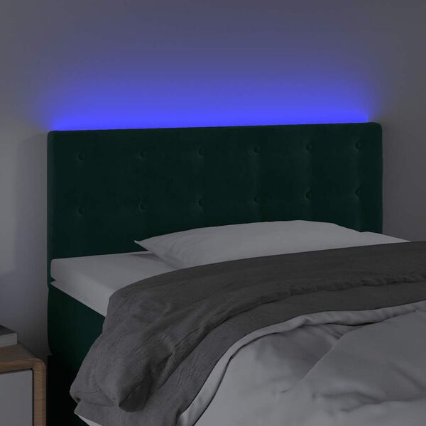 vidaXL S&auml;nggavel LED m&ouml;rkgr&ouml;n 100x5x78/88 cm sammet
