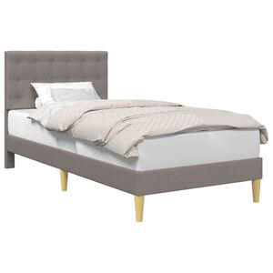 vidaXL S&auml;ngram med huvudgavel Taupe 90 x 190 cm Tyg