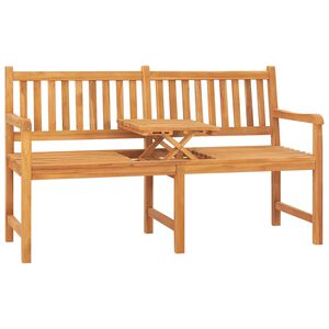 vidaXL Tr&auml;dg&aring;rdsb&auml;nk 3-sits med bord 150 cm massiv teak