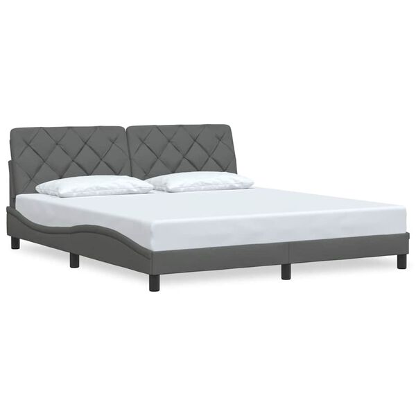 vidaXL Bed Frame without Mattress Dark Grey 180x200 cm Fabric