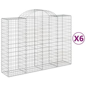 vidaXL Gabioner b&aring;gformade 6 st 200x50x140/160 cm galvaniserat j&auml;rn