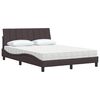 vidaXL Bed with Mattress "Hanko" Dark Brown 120x200 cm Fabric