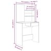 vidaXL Sminkbord set betonggrå 74,5x40x141 cm