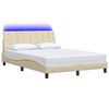 vidaXL Bed Frame without Mattress "Hanko" Cream 140x190cm Fabric