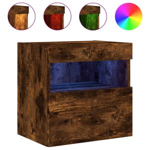 vidaXL V&auml;ggmonterad tv-b&auml;nk LED r&ouml;kf&auml;rgad ek 40x30x40 cm