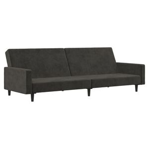 vidaXL B&auml;ddsoffa 2-sits m&ouml;rkgr&aring; sammet