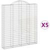 vidaXL Gabioner b&aring;gformade 5 st 200x30x220/240 cm galvaniserat j&auml;rn