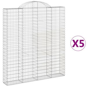 vidaXL Gabioner b&aring;gformade 5 st 200x30x220/240 cm galvaniserat j&auml;rn