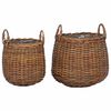 vidaXL Planteringskorg med lagring 2 pcs Brun Lacak-rattan
