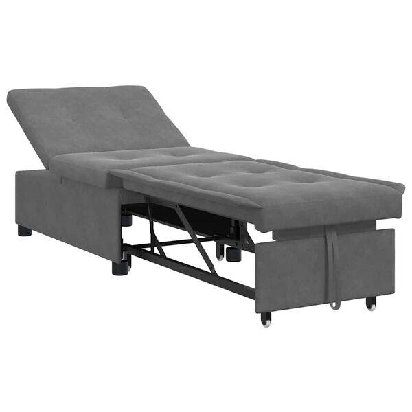 vidaXL Pull Out Sofa Bed M&ouml;rkgr&aring; 194 x 67 x 82 cm Mikrofiber