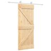 vidaXL Skjutd&ouml;rr Naturlig och vit 80 x 210 cm Massiv furu