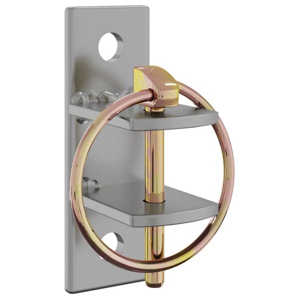 vidaXL Hinkkrokar 3 st v&auml;ggmonterade silver och brun st&aring;l