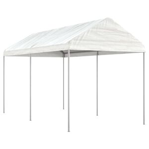 vidaXL Paviljong med tak vit 4,46x2,28x2,69 m polyeten