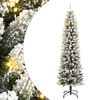 vidaXL Plastgran med 300 LEDs och sn&ouml; 180 cm
