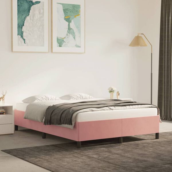 vidaXL S&auml;ngram rosa 140x190 cm sammet