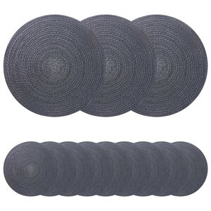 vidaXL Jute Placemats 12 st M&ouml;rkgr&aring; 100% Tossa Jute