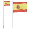 vidaXL Spaniens flagga och flaggst&aring;ng 6,08 m aluminium