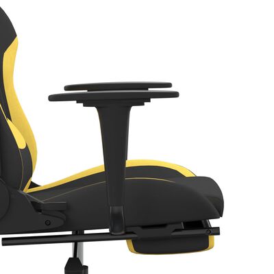 vidaXL Gamingstol med fotstöd svart och gul tyg