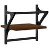 vidaXL V&auml;gghyllor med st&auml;nger 2 st brun ek 30x25x30 cm