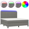 vidaXL Rams&auml;ng med madrass & LED m&ouml;rkgr&aring; 180x200 cm tyg