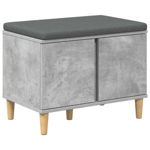 vidaXL Hallb&auml;nk BetongGr&aring; 60 x 38 x 46 cm Konstruerat Tr&auml; och Tyg
